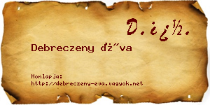 Debreczeny Éva névjegykártya