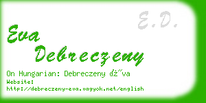 eva debreczeny business card